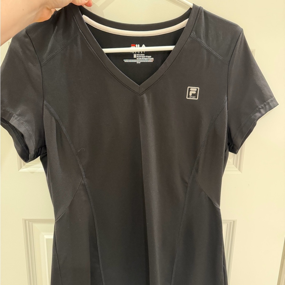 Fila Women's Charcoal V-Neck Tee